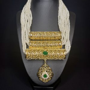 COLLIER 3 CHAÎNES BLANC