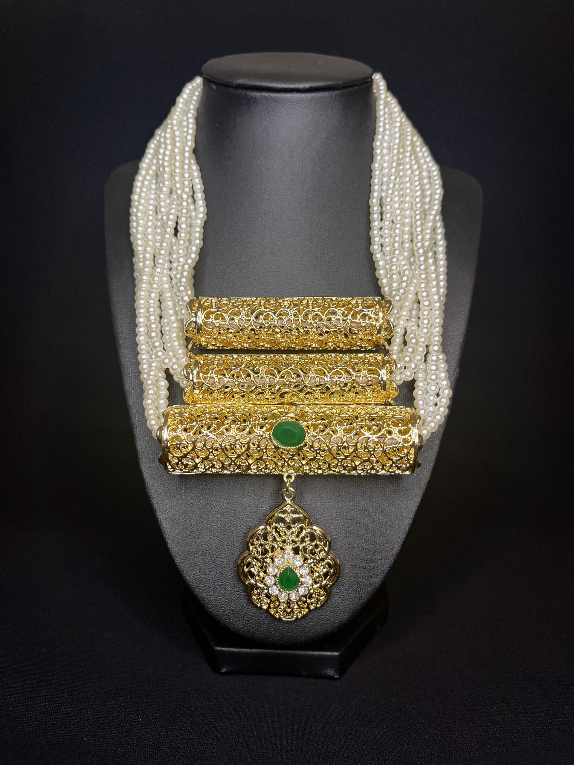 COLLIER 3 CHAÎNES BLANC