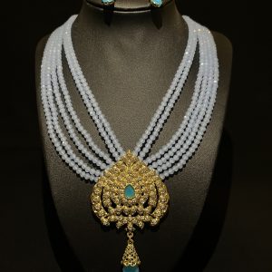 COLLIER PERLE BLEU