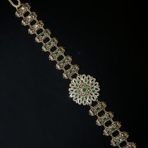 CEINTURE MAJDOUL DORÉ VERT