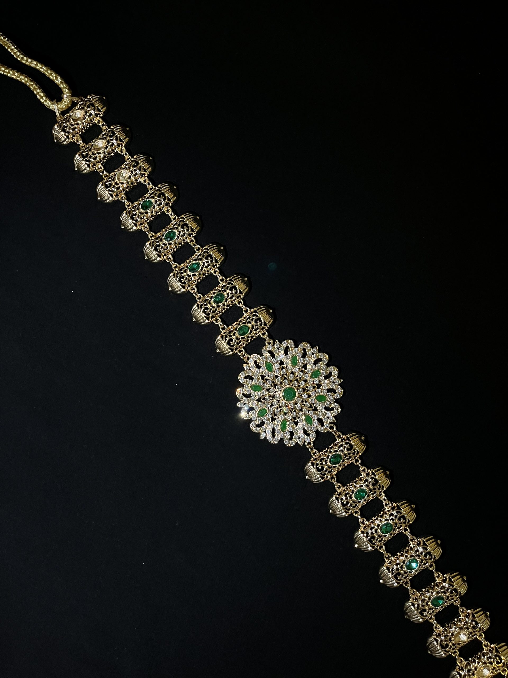 CEINTURE MAJDOUL DORÉ VERT