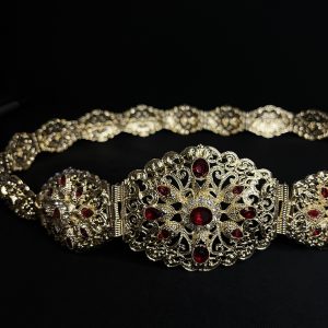 CEINTURE DORÉ ROUGE