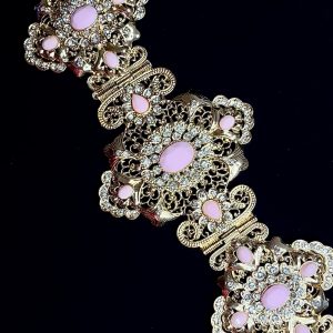 CEINTURE DORÉ ROSE BONBON